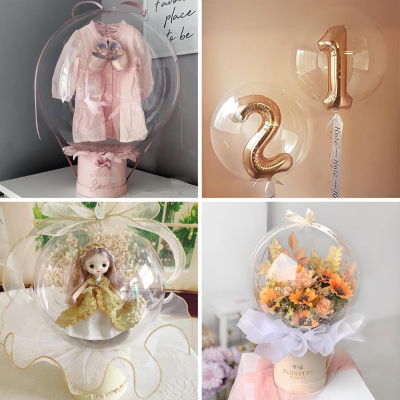 Transparent Bobo Balloons for LED Lights Decoration, Wedding & Birthday Party Decor- (Pack of 5 Pcs)