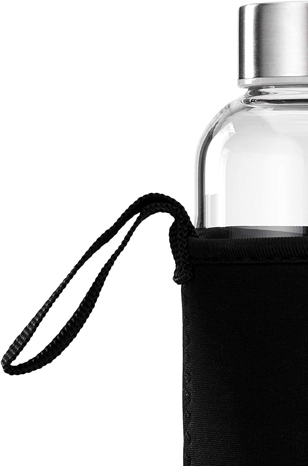 Buy  Cutting EDGE Borosilicate Round Glass Water Bottle with Black Portable Carrying Sleeve  at Best Price In Bangladesh