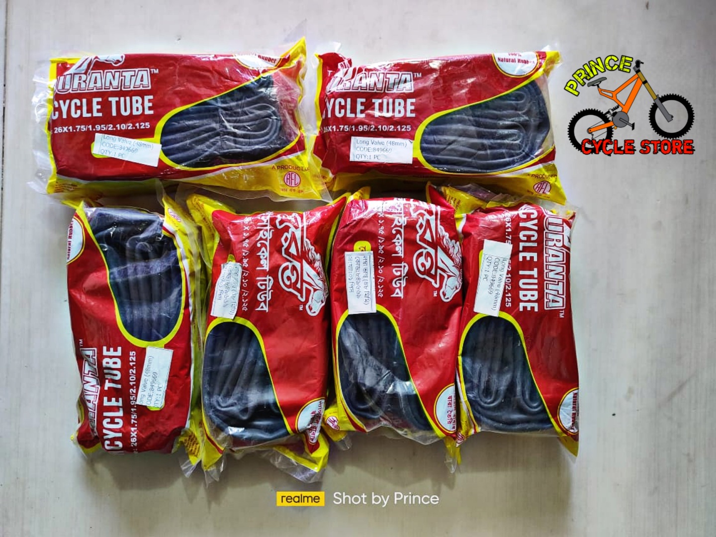 Buy RFL 26" x 1.75 / 1.95 / 2.10 / 2.125 Long Valve Bicycle Tube, Black,Bicycle Tube For MTB ,Bicycle LONG VALVE Tube Prince Cycle Store  At Best Price In Bangladesh