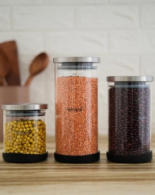 Buy  Set of 3 glass jars (800 ml, 1000 ml, 1200 ml)  at Best Price In Bangladesh