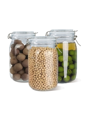 Buy 1500ml Airtight Glass Food Storage Container with Leakproof Rubber Gasket   at Best Price In Bangladesh