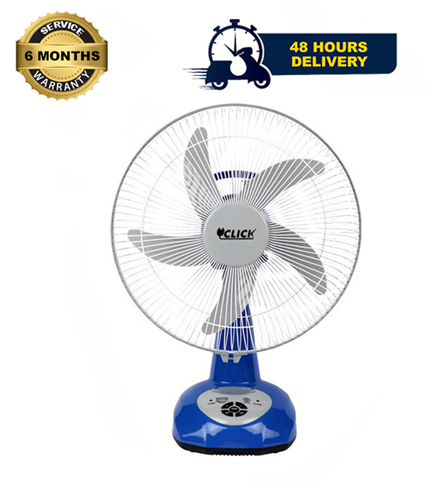 Picture of CLICK Rechargeable Table Fan-14'' Blue With USB Charging System 