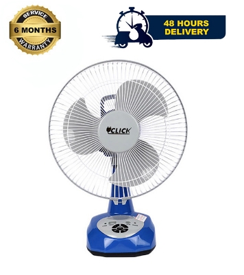Picture of Click Rechargeable Table Fan 12'' Blue With USB Charger