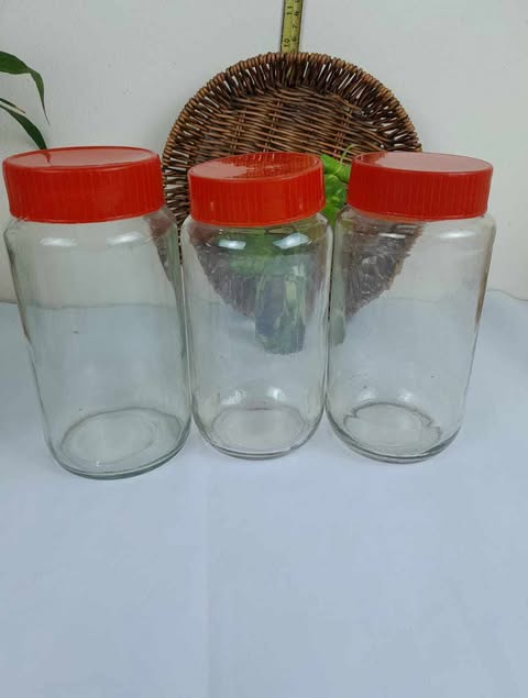 Buy 1000 ML 3-Piece Set Glass Jar  at Best Price In Bangladesh