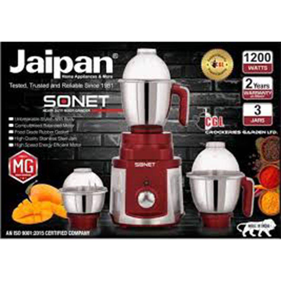 Picture of Jaipan Heavy Duty Sonet Mixer Grinder Blender Juicer 1200 Watt