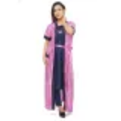 Buy Two-Part Pocket Nighty - Sleepwear Border Line Nightdress - Comfortable Night Dress - Suitable for All Seasons at best Price In Bangladesh