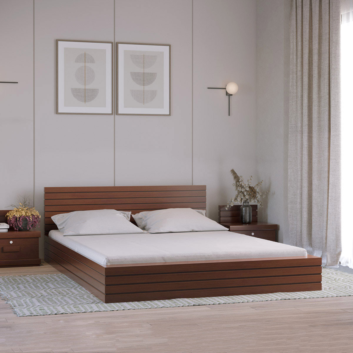 Buy Regal Margaret Wooden Double Bed Online at Best Price