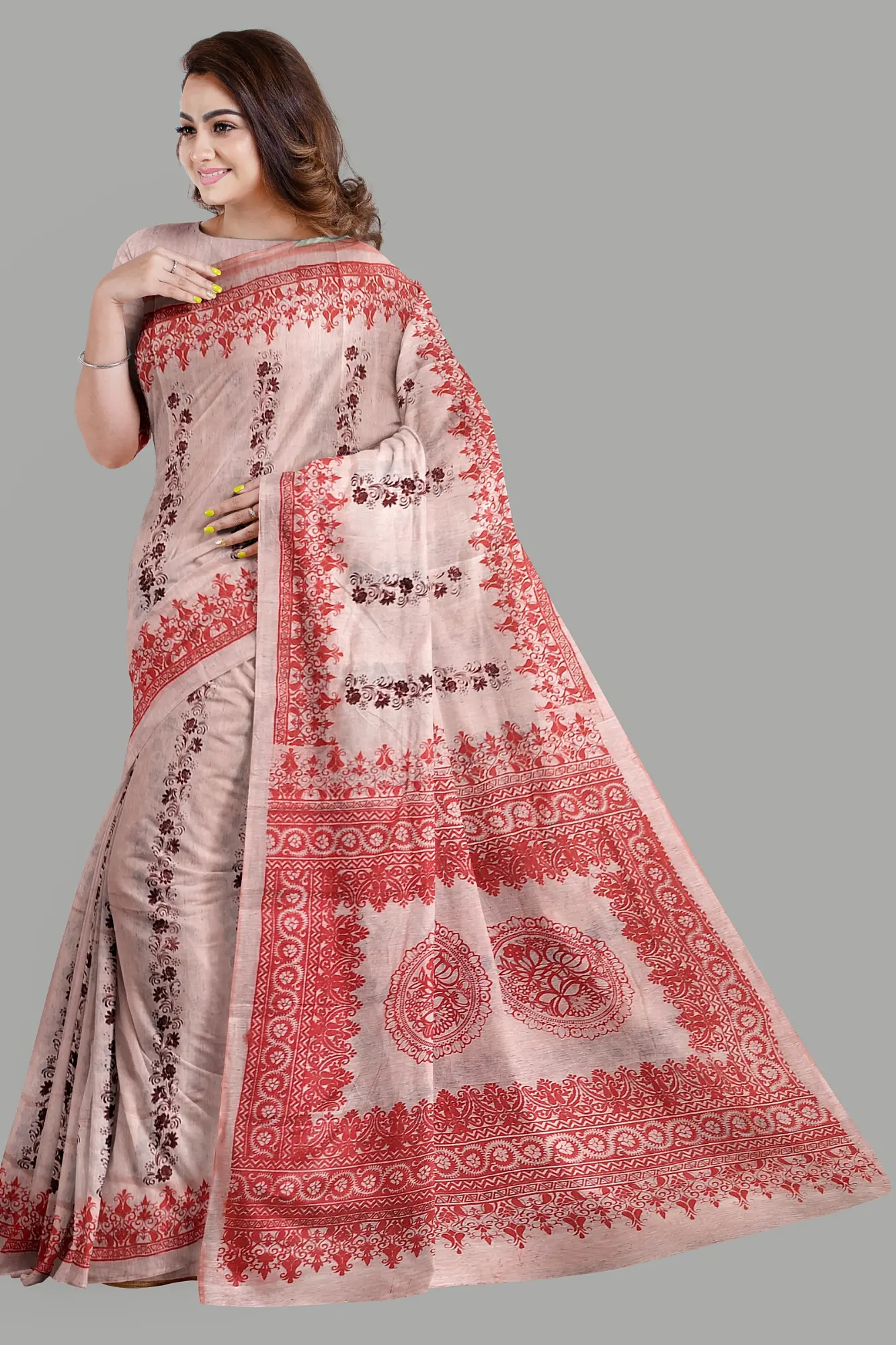 Buy  Digital Print Festivals Saree b at Best Price In Bangladesh