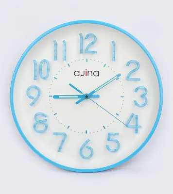 Picture of Ajina Maple Digit Round Wall Clock Blue 