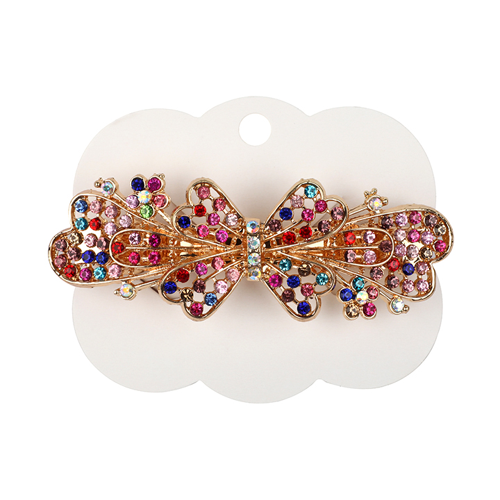 Picture of Zhi Hong Barrette Clips For Girls Flower Shaped Multi-Color Stone Design