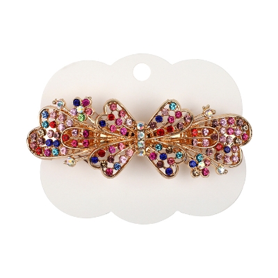Picture of Zhi Hong Barrette Clips For Girls Flower Shaped Multi-Color Stone Design