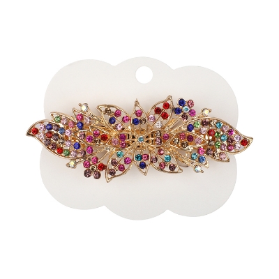 Picture of Zhi Hong Barrette Clips For Girls Flower Shaped Multi-Color Stone Design