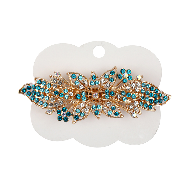 Picture of Zhi Hong Barrette Clips For Girls Bellflower Shaped Blue Shaded Stone Design