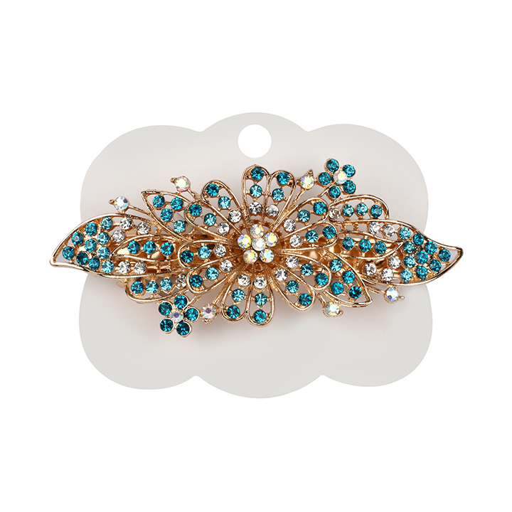 Picture of Zhi Hong Barrette Clips For Girls Cosmos Flower Shaped Blue Stone Design