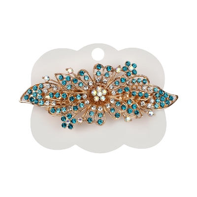 Picture of Zhi Hong Barrette Clips For Girls Cosmos Flower Shaped Blue Stone Design