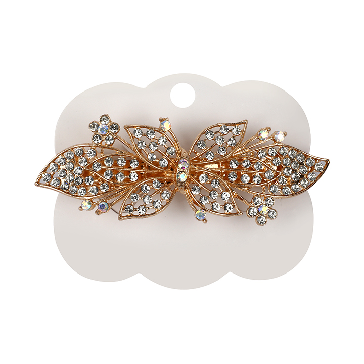Picture of Zhi Hong Barrette Clips For Girls Bellflower Shaped White Stone Design