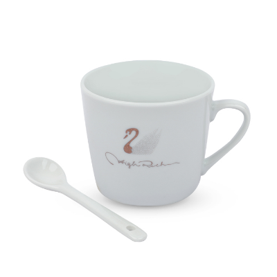 Buy Swan Design Ceramic Mug Tea Cup with Spoon at Best Price In Bangladesh