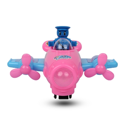 Picture of Light-Up Airplane Toy with Colorful Moving Gears, Music, and LED Effects Pink Color