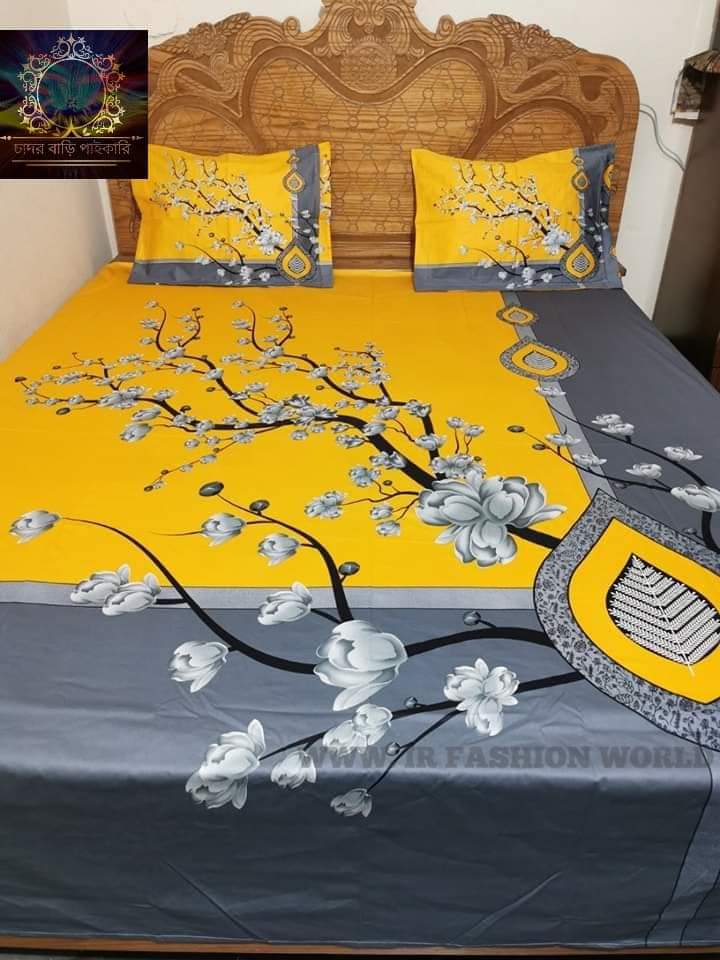 Buy  King size luxury panel bed sheet with two pillow cover  at Best Price In Bangladesh