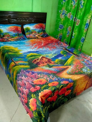 Buy King size luxury panel bed sheet with two pillow cover at Best Price In Bangladesh