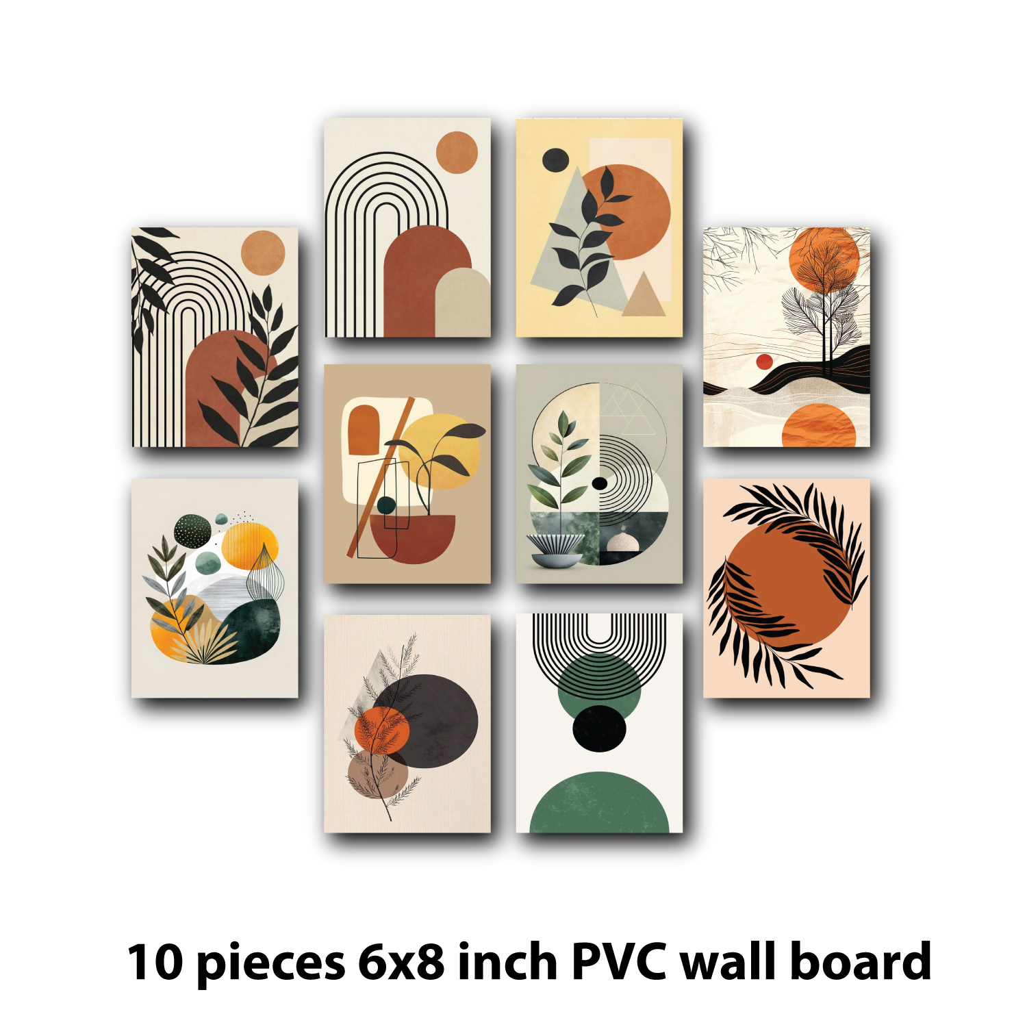 Buy 10 Piece Bohu Art Wall Paper On 3 Mm Pvc Wall Board For Room Decoration Online at Best Price