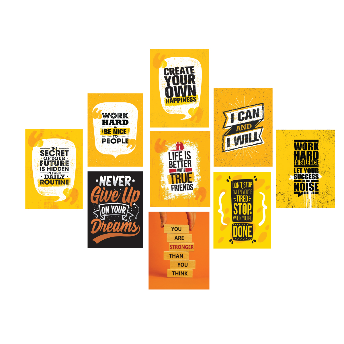 Buy  9 Piece motivational quotes pvc wall board for room decoraiton  Online at Best Price