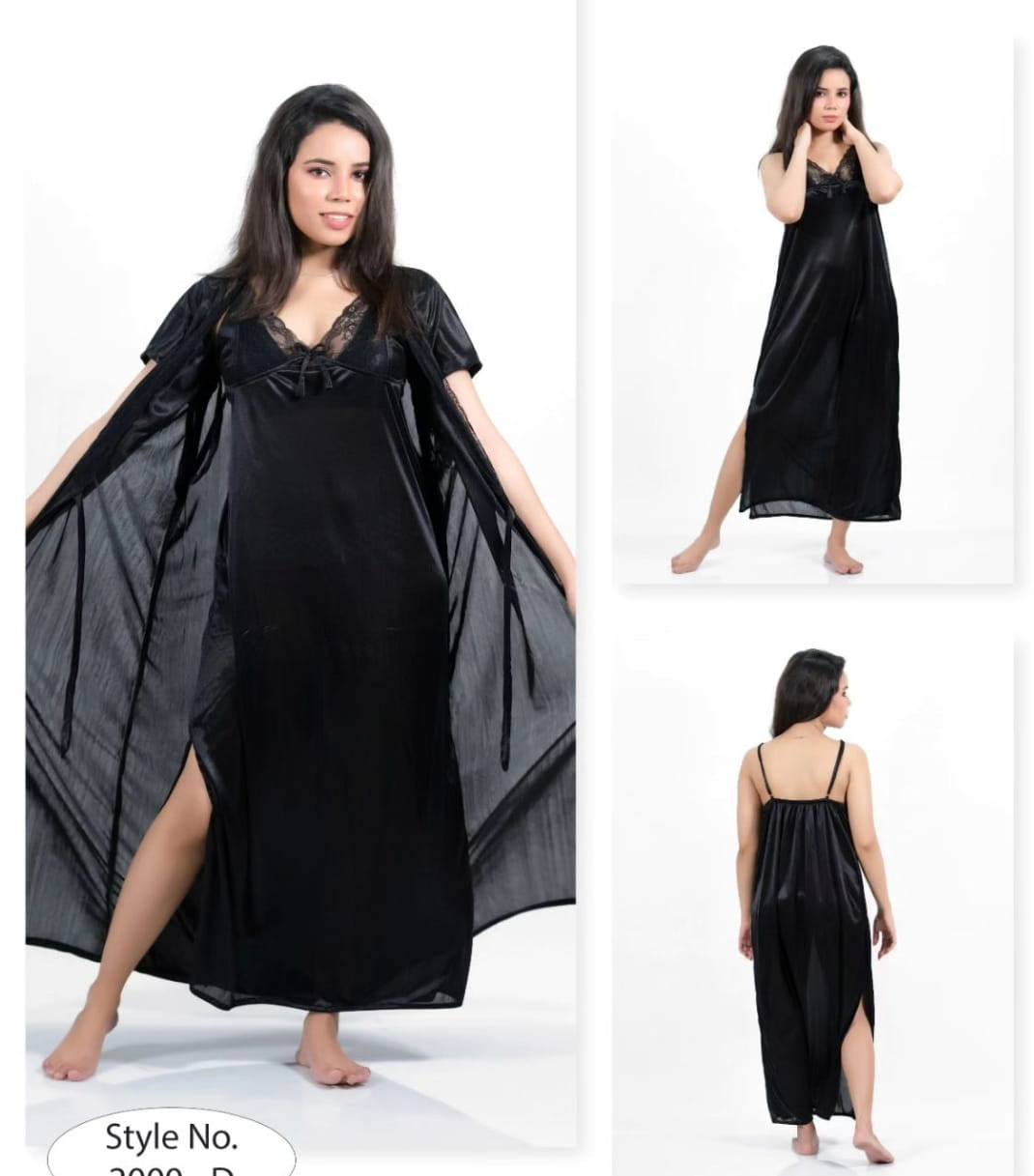 	Buy Fashionable and Comfortable 2-Part Long Solid Color Night Dress Set Choice for Nighttime Wear. at best Price In Bangladesh