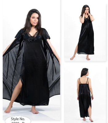 	Buy Fashionable and Comfortable 2-Part Long Solid Color Night Dress Set Choice for Nighttime Wear. at best Price In Bangladesh