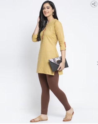 Buy coffee color Women/Girl Leggings Fabrics Cotton Long Churidar Ties Pant Leggings at Best Prices in Bangladesh