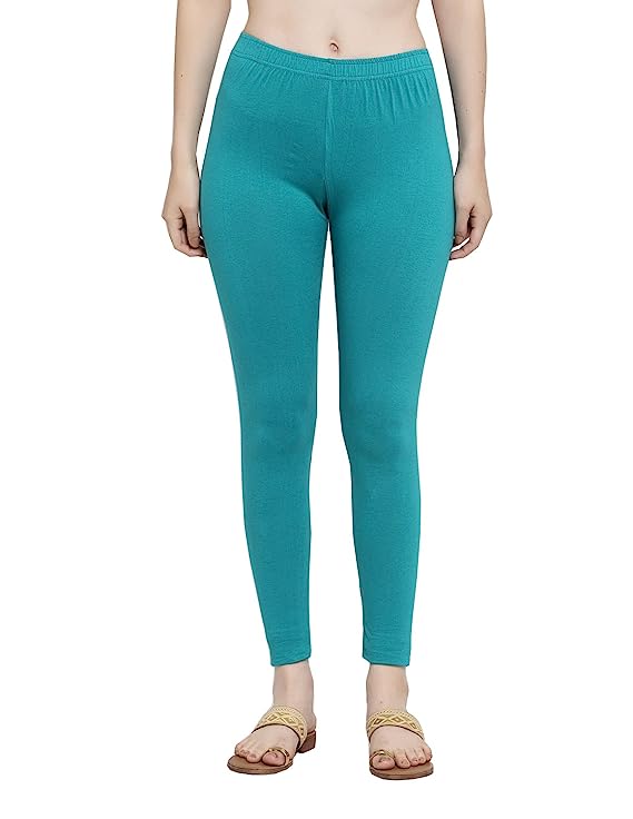 Picture of Pest color Women/Girl Leggings Fabrics Cotton Long Churidar  Ties Pant Leggings