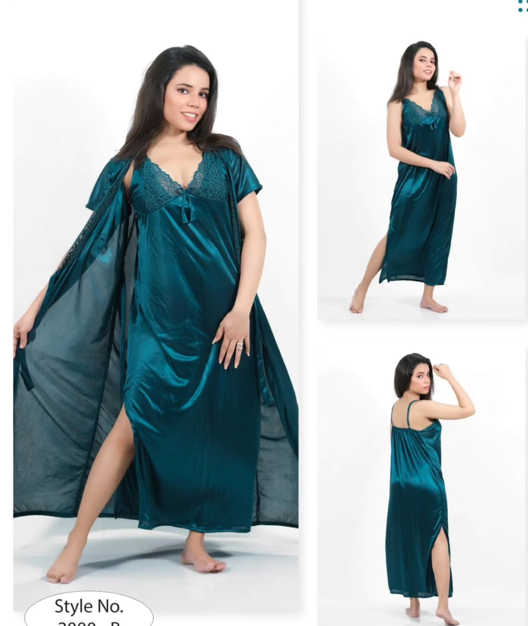 Picture of Night ( Nighty) 2 Part Long Indian Night Dress For Women - Night Dress For Women