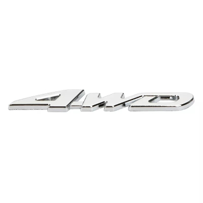 Picture of Good quality 3D Chrome Metal Sticker 4WD Emblem Badge Decal For SUV Rear Trunk Off-road Toyota RAV4 Honda