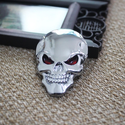 Picture of 1Pcs Fashion 3D Skull Zinc Alloy Metal Car Sticker for Car Motorcycle Logo Skull Emblem Badge Car Styling Stickers
