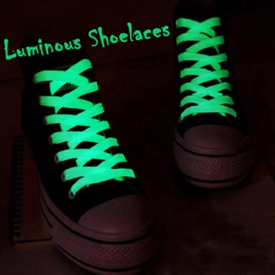 Picture of 1 Pair Luminous Shoelaces Flat Sneakers Converse Shoe Laces Glow In The Dark Night Color Fluorescent Shoelace