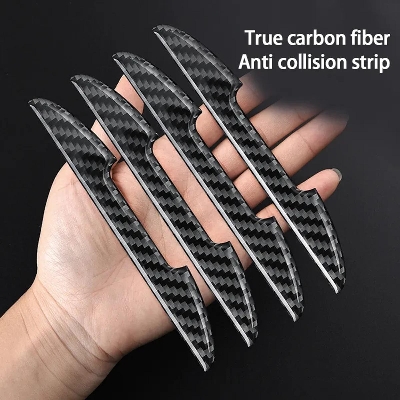 Picture of 4pcs Car Door Anti Collusion Carbon Fiber Strip
