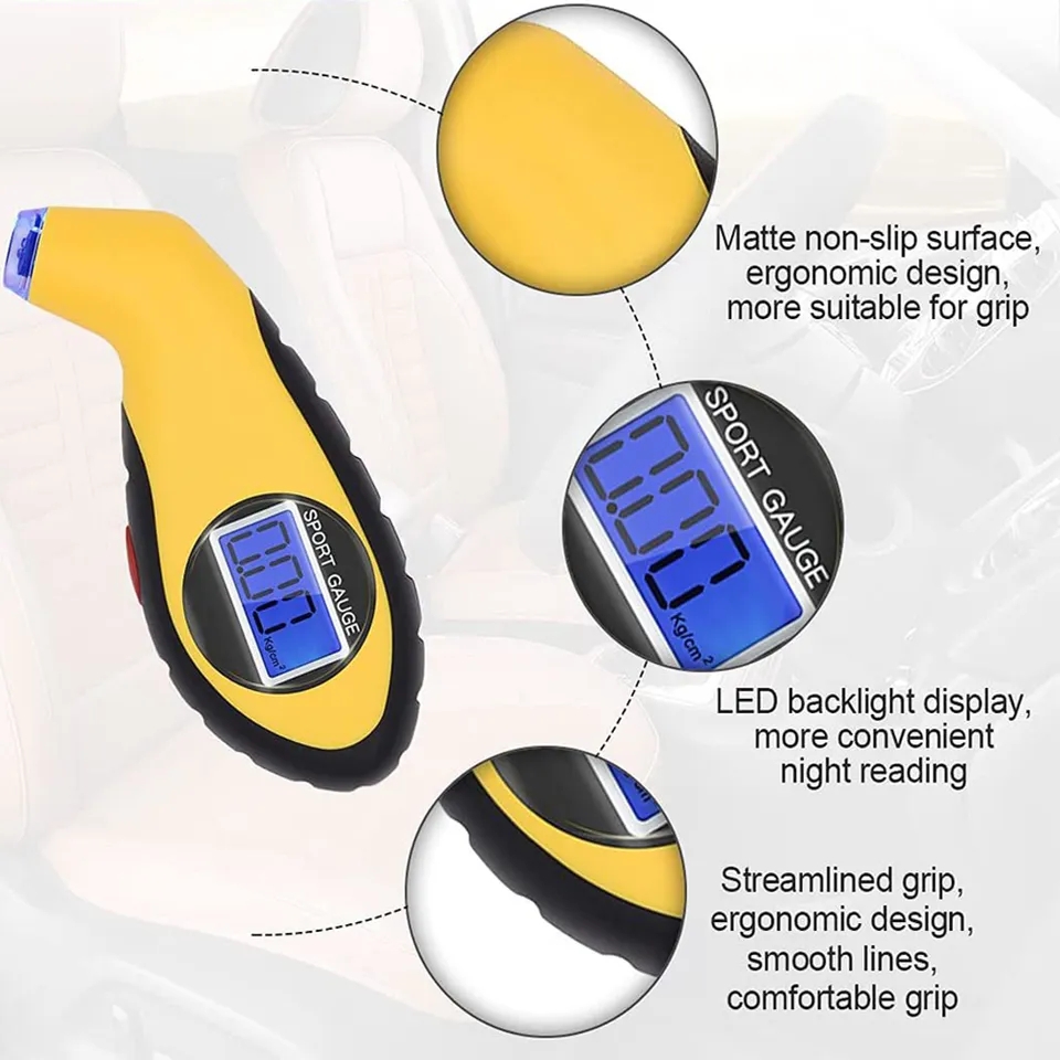 Picture of Tyre Air Pressure Gauge Meter Electronic Digital LCD Tire Manometer Tester Tool