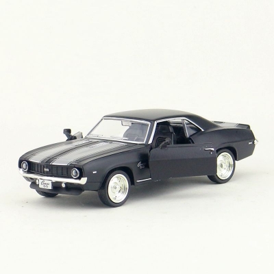 Picture of 1/36 USA 1969 SS Alloy Die Cast Toy Cars Vintage Matte Black Metal Model Collection Toys Car