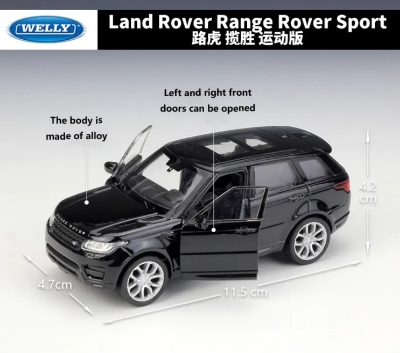 Picture of WELLY Diecast Car 1:36 Scale Land Rover Range Rover Sport SUV Pull Back Model Car Metal Alloy Toy Car