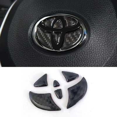 Picture of Carbon Fiber Car Interior Steering Wheel Logo Sticker Protective Decoration For Toyota