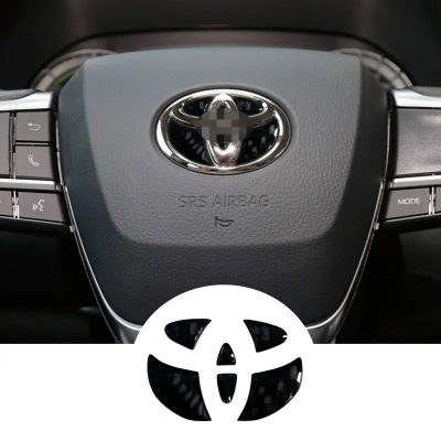Picture of Carbon Fiber Car Interior Steering Wheel Logo Sticker Protective Decoration For Toyota