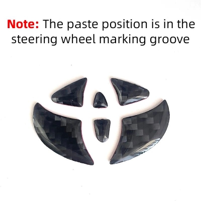 Picture of Carbon Fiber Car Interior Steering Wheel Logo Sticker Protective Decoration For Toyota