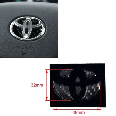 Picture of Carbon Fiber Car Interior Steering Wheel Logo Sticker Protective Decoration For Toyota