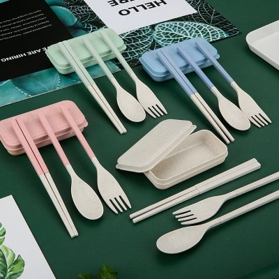 Picture of 3pcs Set Folding Cutlery Set With Box