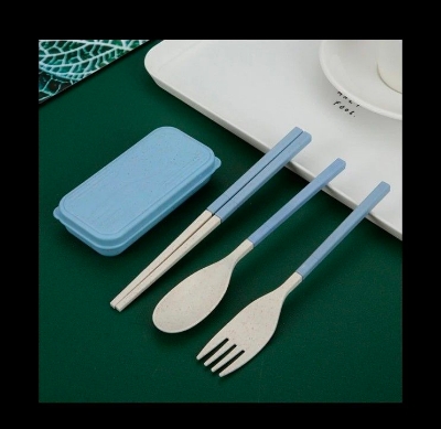 Picture of 3pcs Set Folding Cutlery Set With Box