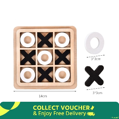 Picture of Wooden Board Game XO Tic Tac Toe Chess Funny Developing Intelligent Educational Toy Puzzles
