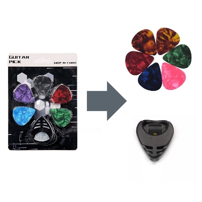 Picture of 6pcs Guitar Picks 1pc Pick Holder Combo Pack