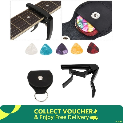 Picture of Combo of Guitar Capo 5pcs Guitar Pick And Leather Pick Holder