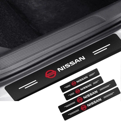 Picture of 4Pcs Car Door Carbon Fiber Anti Stepping Protection Stickers Nissan