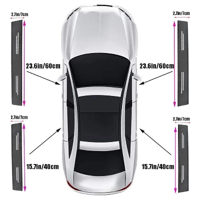 Picture of 4Pcs Car Door Carbon Fiber Anti Stepping Protection Stickers Nissan