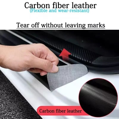 Picture of 4Pcs Car Door Carbon Fiber Anti Stepping Protection Stickers Nissan